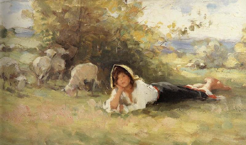 Nicolae Grigorescu Shepherdess oil painting image